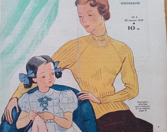 1940s French Fashion and Lifestyle Magazine for Paper Crafts, Research or Framing