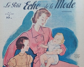 1949 French Fashion Magazine for Framing, Scrapbooking, Collage etc.