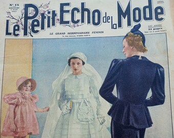 1930s French Fashion and Lifestyle Magazine for Fashion Students, Paper Crafts, Research or Framing