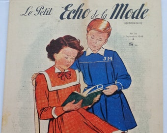Le Petit Echo de la Mode 1940s French Fashion and Lifestyle Magazine for Fashion Students,Paper Crafts, Research or Framing