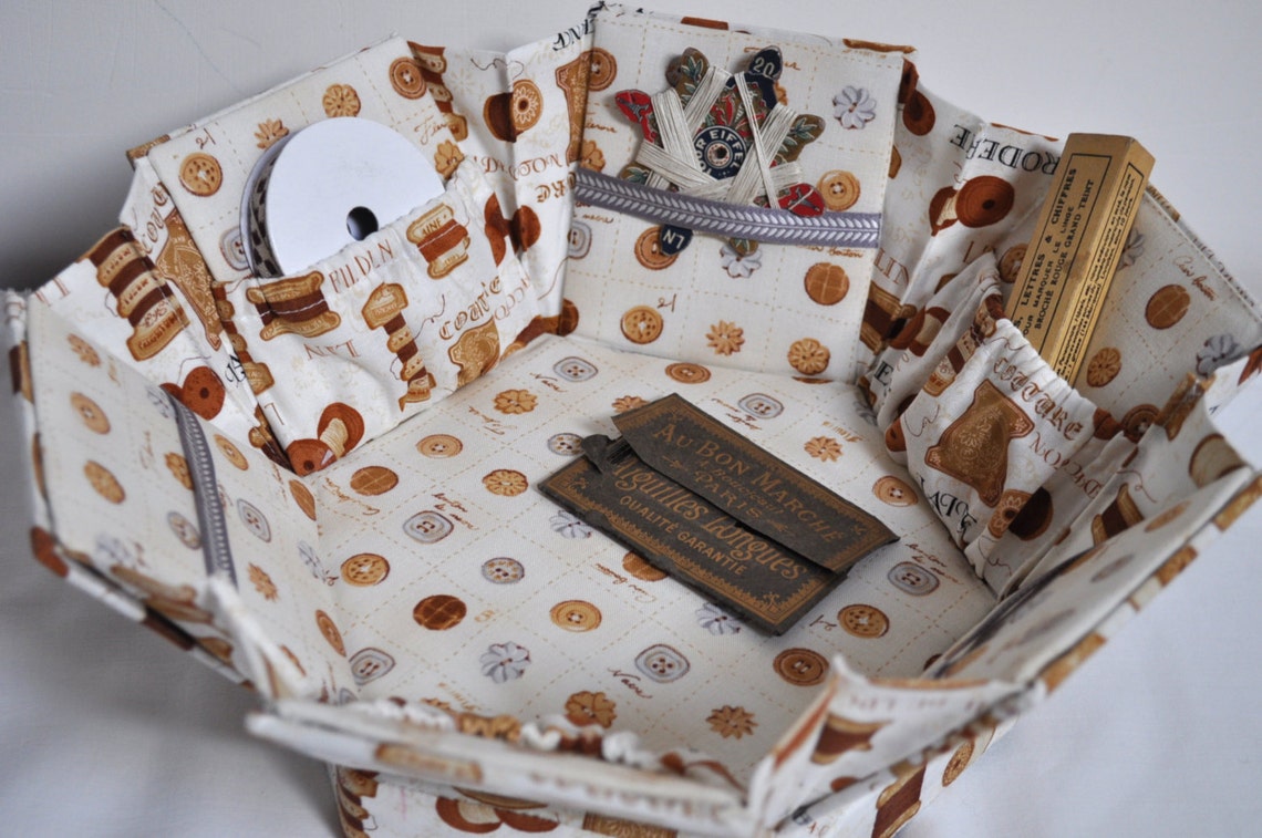 Hexagonal Sewing Box PDF Tutorial Tialys Cartonnage Etsy