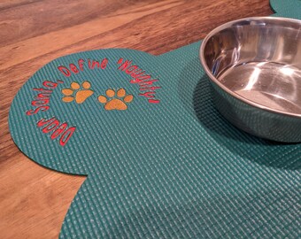 Doggie Dining Mat - Dear Santa Define Naughty