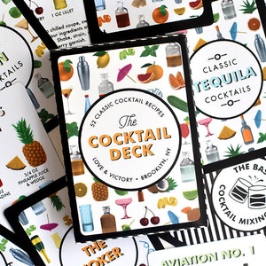 Cocktail Recipe Cards 52 Classic Cocktail Recipes in the form of Playing Cards image 1