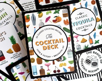 Cocktail Recipe Cards - 52 Classic Cocktail Recipes in the form of Playing Cards