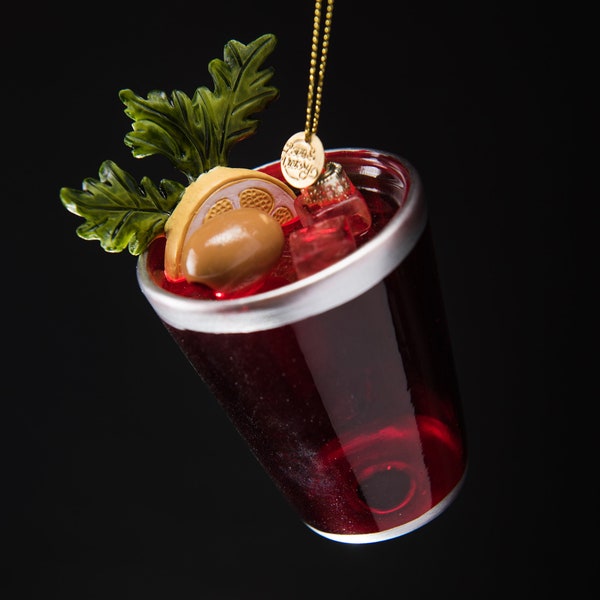 Handblown Glass Bloody Mary Christmas Ornament: Brunch Lover Gift
