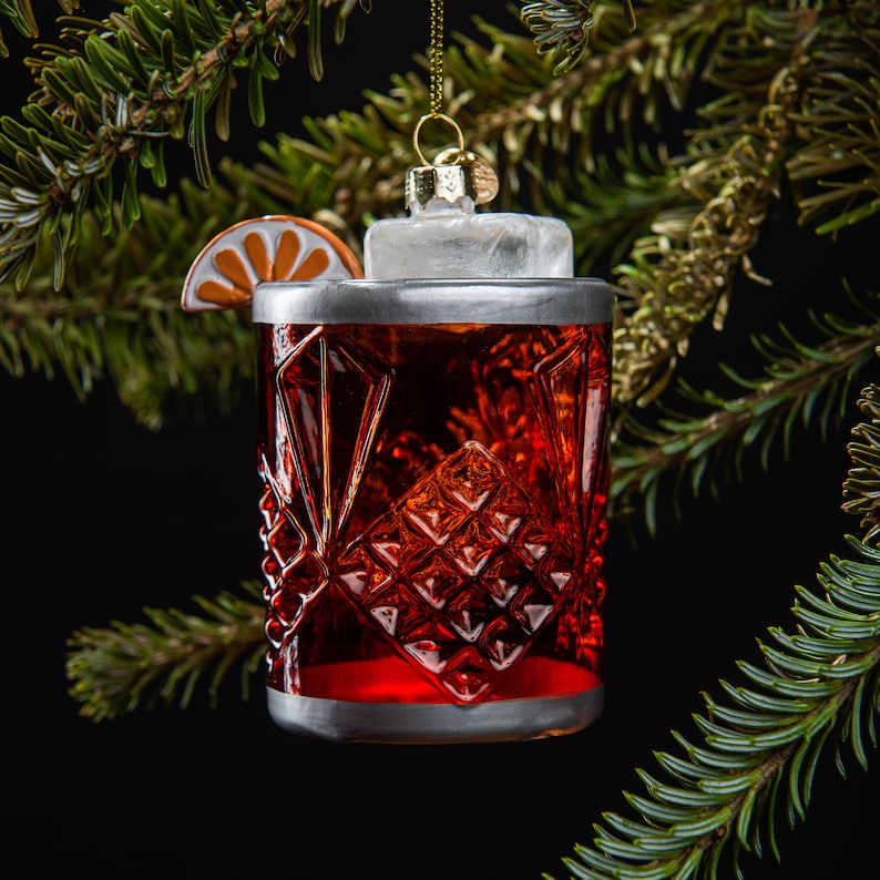 Handblown Glass Negroni Christmas Ornament - Thumbnail 3