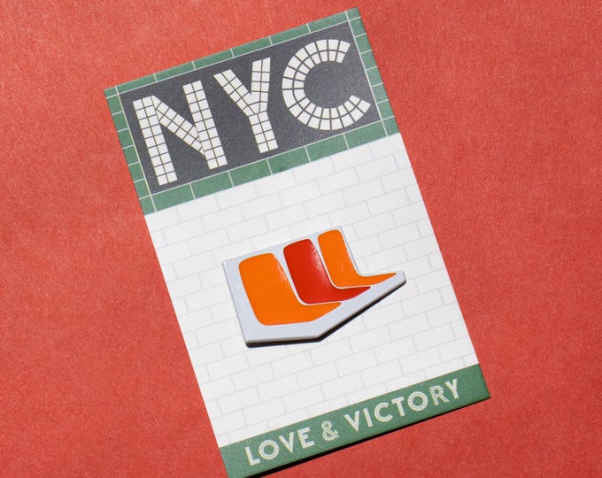 NYC Subway Seat Pin - Enamel Pin Gift - New York City