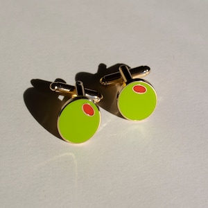 Olive Cufflinks Dirty Martini Lover Bartender Gifts Groomsmen Gifts image 1