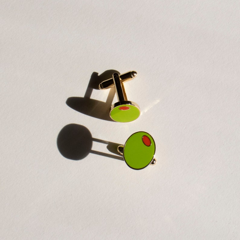 Olive Cufflinks Dirty Martini Lover Bartender Gifts Groomsmen Gifts image 3