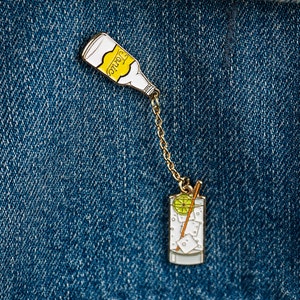 Gin & Tonic Cocktail - Enamel Pin - Cocktail Gift