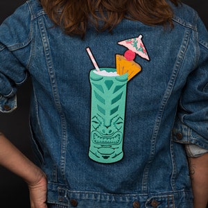 Tiki Embroidered Patch Mai Tai Cocktail image 1