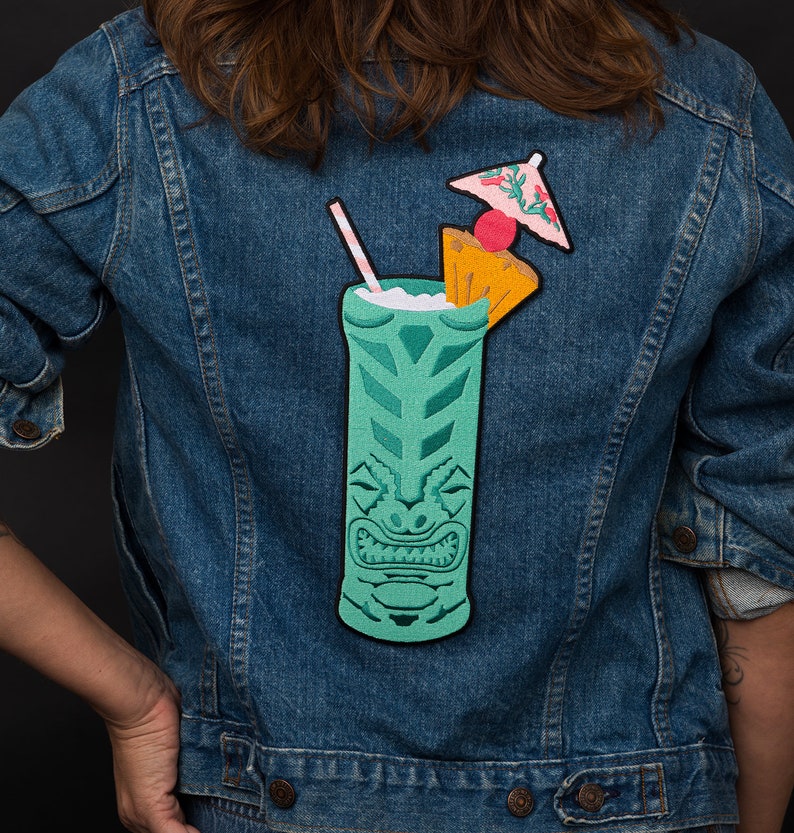 Tiki Embroidered Patch Mai Tai Cocktail image 1