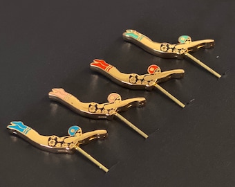 Enamel Diver Cocktail Picks - Multicolor Drink Markers, Set of 4