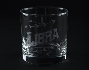 Hand Engraved Libra Glass - Zodiac / Astrology