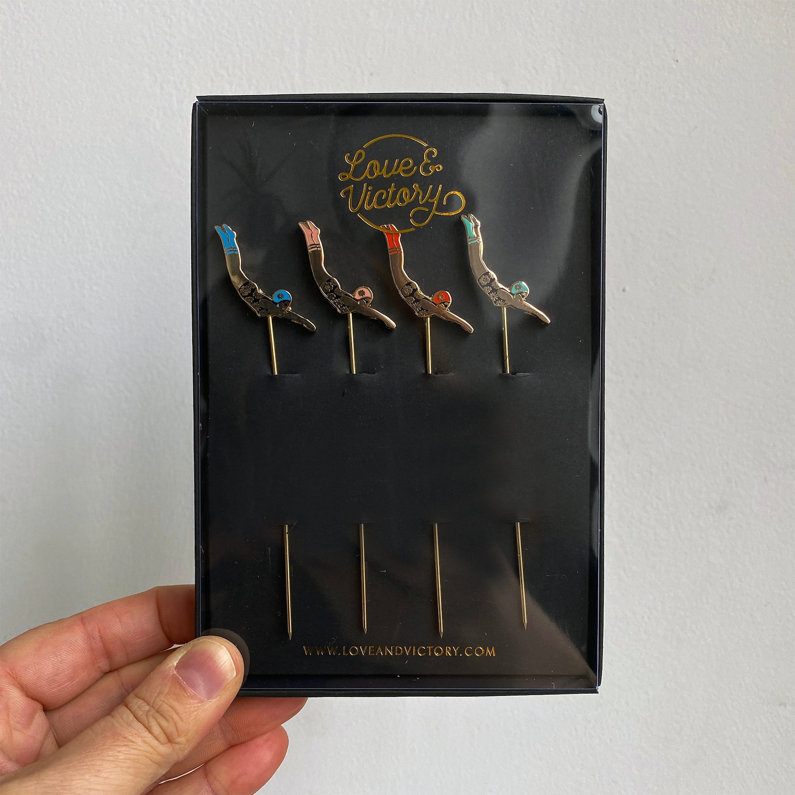 Enamel Diver Cocktail Picks - Multicolor Drink Markers, Set of 4