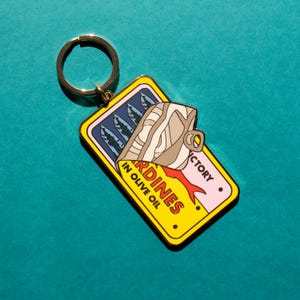 Sardines Keychain - Foodie Gift - Tinned Fish - Food Lovers Gift - Hostess Gift