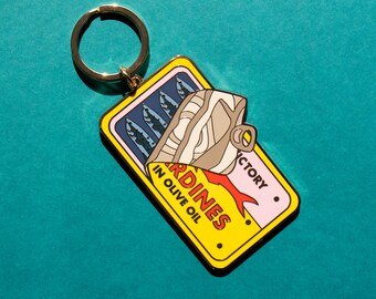 Sardines Keychain: Tinned Fish Lover Gift