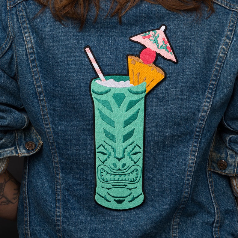 Tiki Embroidered Patch Mai Tai Cocktail image 2