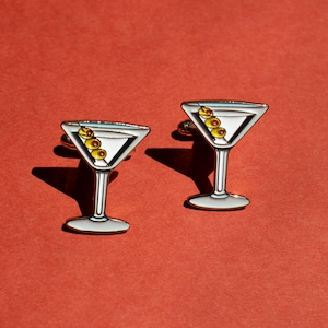 Enamel Martini Cocktail Cufflinks