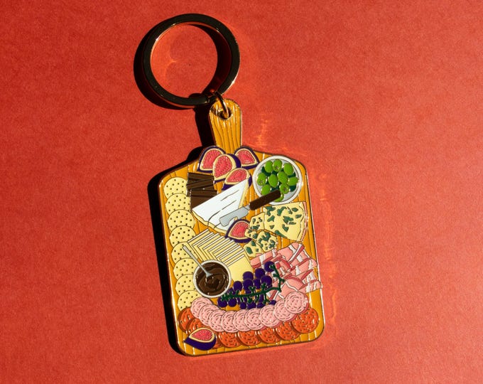 Charcuterie Board Keychain: Foodie Gift