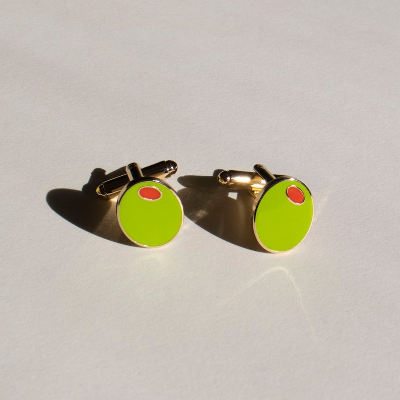 Olive Cufflinks Dirty Martini Lover Bartender Gifts Groomsmen Gifts image 4
