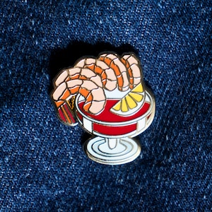 Shrimp Cocktail Enamel Pin - Seafood Lover Gift - Foodie Gift
