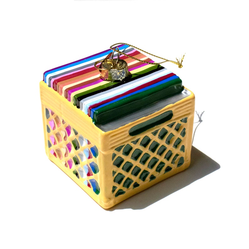 Love & Victory Record Crate Ornament