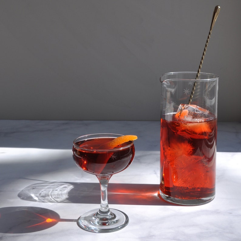 Hand Engraved Cocktail Set Includes Mixing Glass and Two Etsy