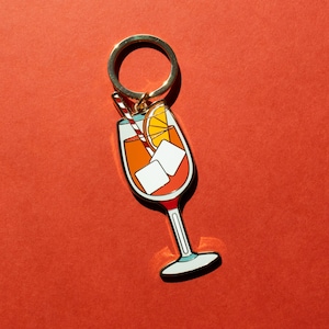 Aperol Spritz Keychain - Foodie Gift - Aperitivo - Cocktail Gift - Bartender Gift - Hostess Gift