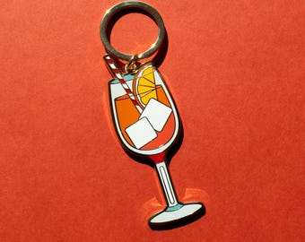 アペロール スプリッツ キーチェーン：グルメなカクテルギフト