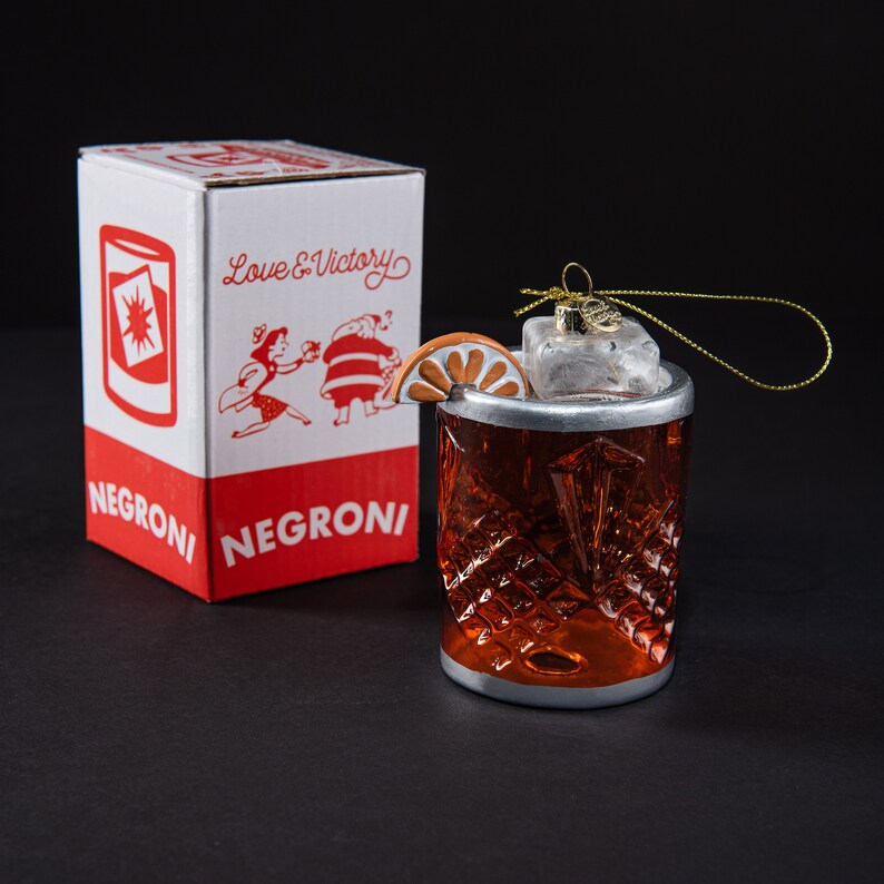 Handblown Glass Negroni Christmas Ornament - Thumbnail 2