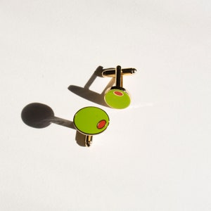 Olive Cufflinks Dirty Martini Lover Bartender Gifts Groomsmen Gifts image 5