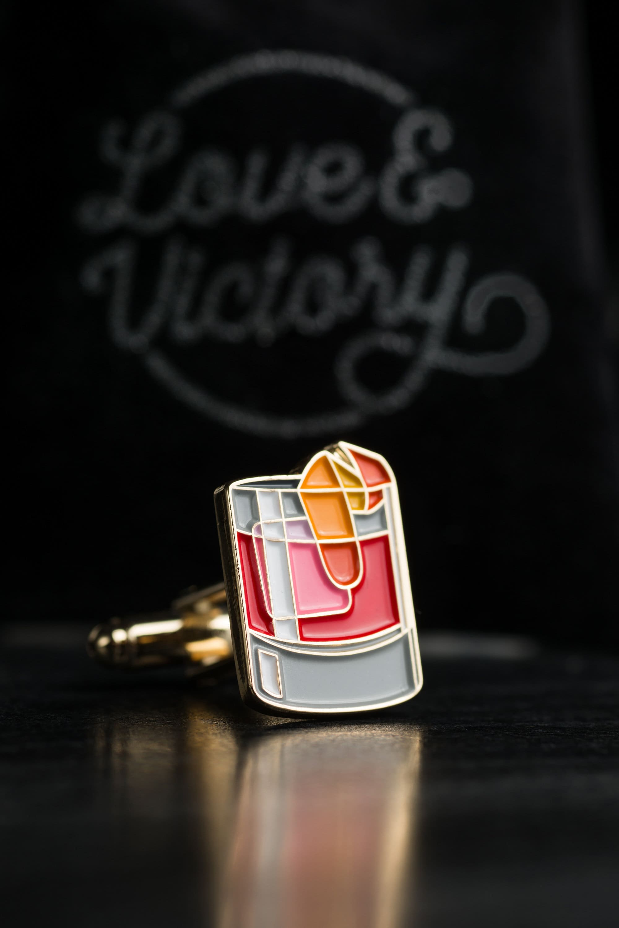 Negroni Cocktail Cufflinks - Father's Day Gift - Groomsmen Gift - Cocktail Gift