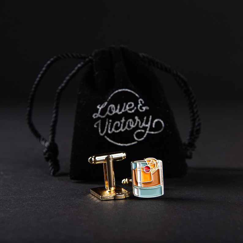 Old Fashioned Cocktail Cufflinks Etsy