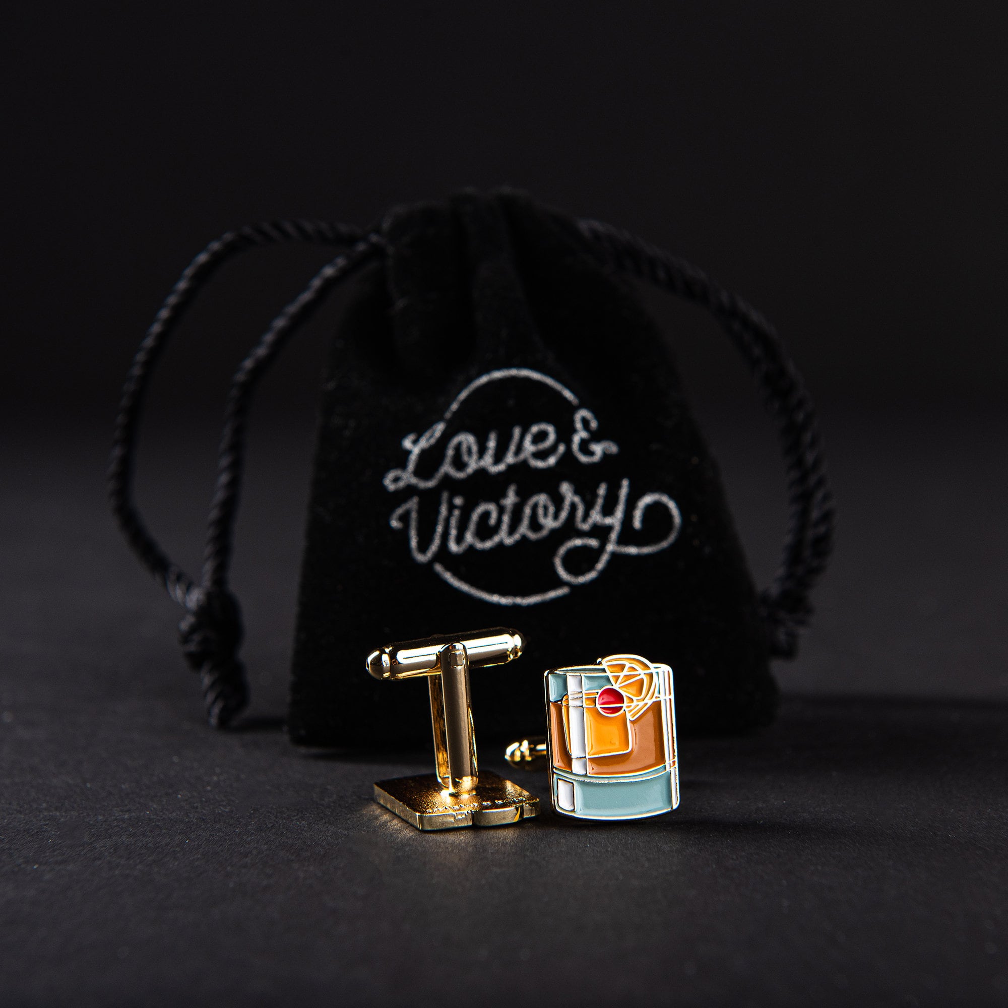 Old Fashioned Cocktail Cufflinks - Father's Day Gift - Groomsmen Gift - Cocktail Gift