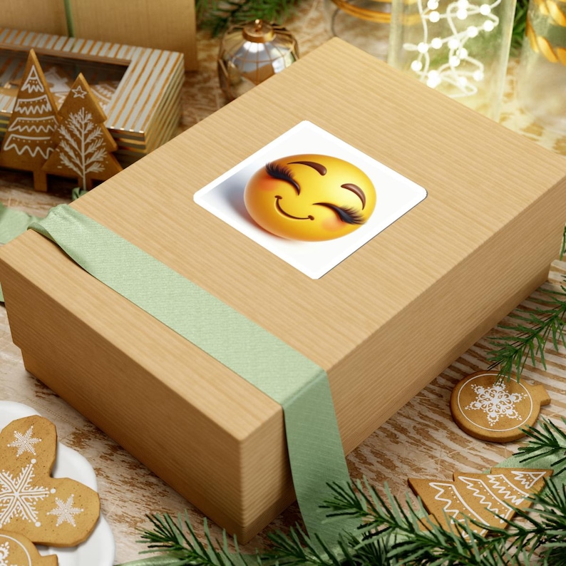Pegatinas de emoji sonriente con pestañas largas / Pegatina de emoji de pestañas lindas imagen 3