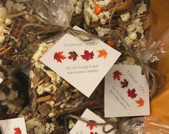 Custom Maple Leaf Thank You Favor Tags: Fall Wedding (PDF/PNG)