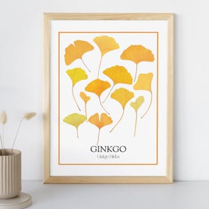 Ginkgo Leaf Print: Autumn Botanical Wall Art (Digital Download)