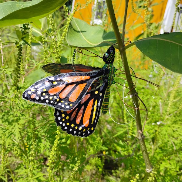 Monarch butterfly, hand made hand painted , handmade sculpture/ ornament.