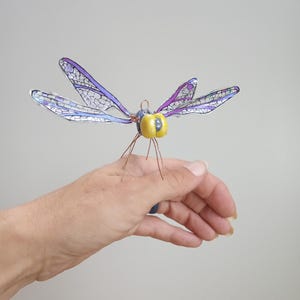 Mini Purple Dragonfly handmade ornament