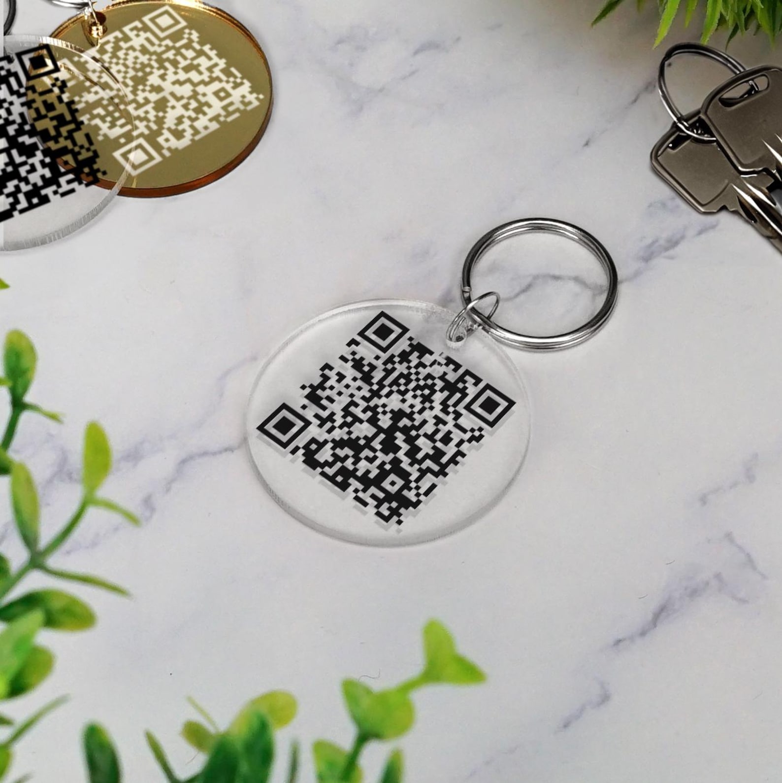 Keyring Hs Code QR Code Round Keyring Scannable Custom Link and Text Keychain Custom ...