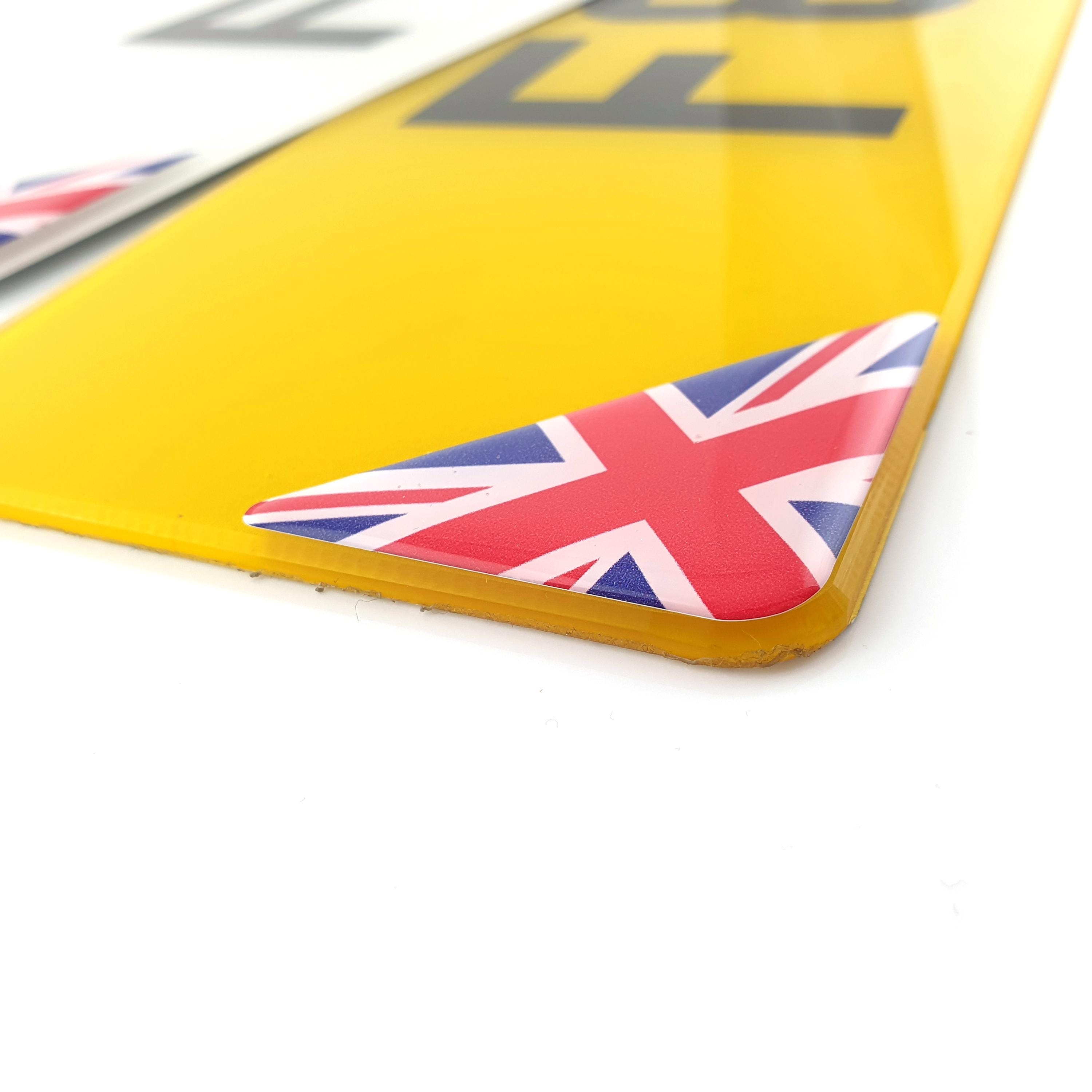 UK Style Domed Black JDM Gel Number Plate Stickers – 39mm, High Gloss Finish (Pair) - View #4