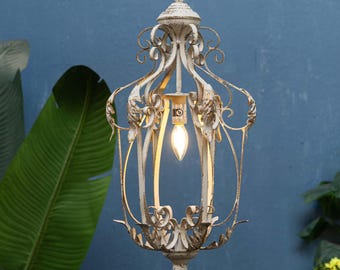 Antique Beige Finish Chandelier with Leaf Decor French Country Chandelier Shabby Chic Chandelier Decorative Lighting Wedding Lighting