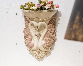 Easter Decoration, French Swan Plaster Sculpture, Home Wall Hanging Decoration, Handmade Easter Gift, Gift for Catholics.