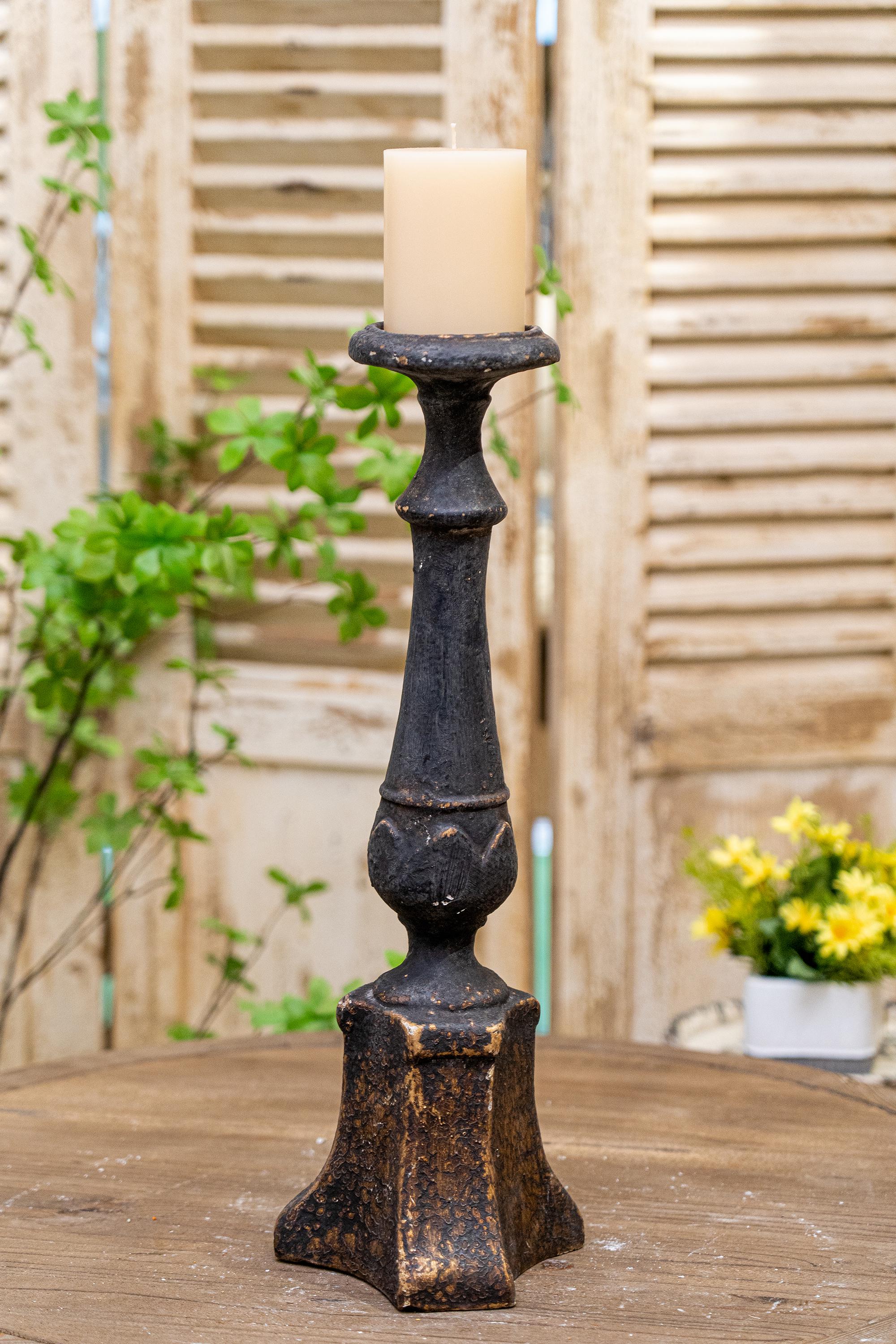 ヴィンテージ シャビー　キャンドルホルダー シャビーシックなキャンドルホルダー ヴィンテージ石膏キャンドル