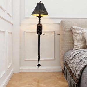 Antique Finish Iron Wall Light Baroque Style Wall Sconce Distressed Wall Light Farmhouse Rustic Wall Lamp Wood Wall Decor Solid Wood Art
