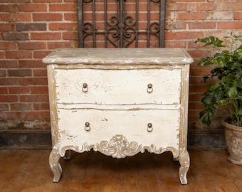 Distressed Double Drawer Storage Cabinet Wooden Storage Cabinet Hand Carved Large Capacity Cabinet Home Storage Living Room Decor
