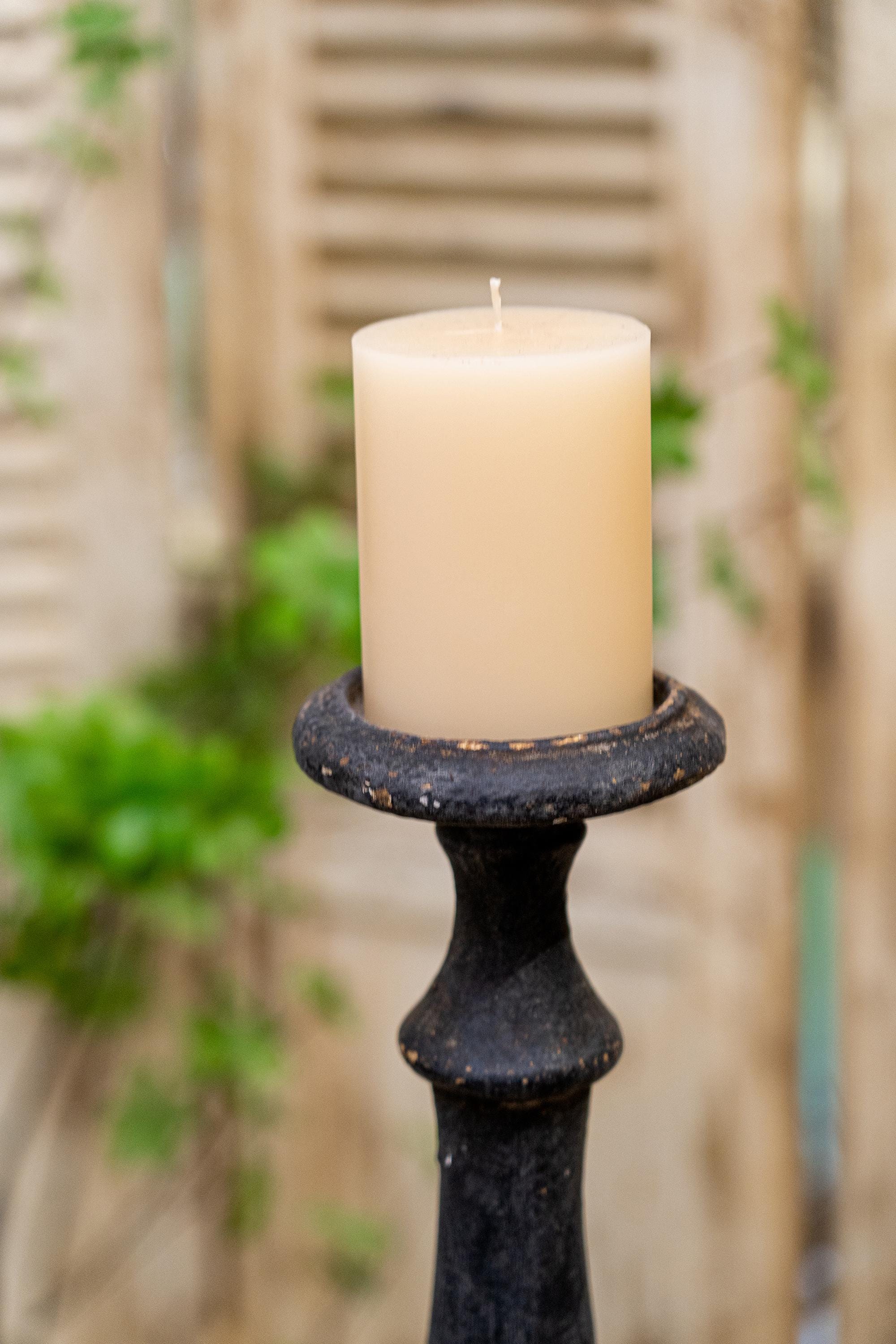 シャビーシックなキャンドルホルダー ヴィンテージ石膏キャンドル