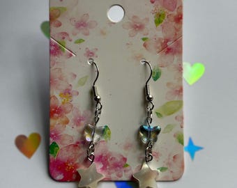butterfly star earrings