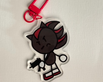 Shadow The Hegehog Stick Figure Acrylic Keychain
